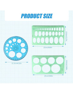 Plantillas Circulares para Dibujar PKRFCJ - Set de 3 Piezas 2