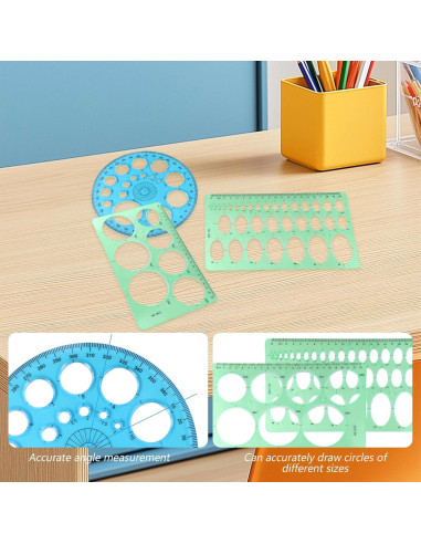 Plantillas Circulares para Dibujar PKRFCJ - Set de 3 Piezas