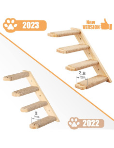 Estantes para Gatos PELUOMOZ 2PCS Montaje Pared 4 Pasos 2