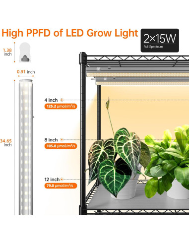 Estante para Plantas Bstrip con Luz de Crecimiento 180cm