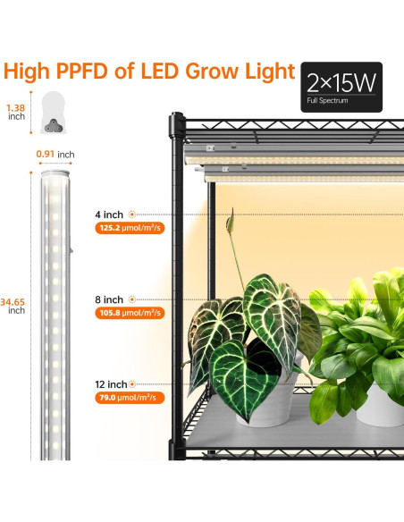 Estante para Plantas Bstrip con Luz de Crecimiento 180cm