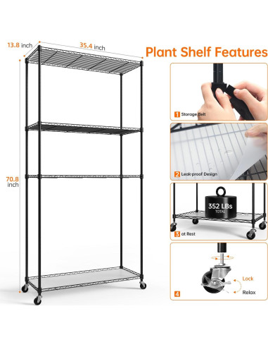Estante para Plantas Bstrip con Luz de Crecimiento 180cm