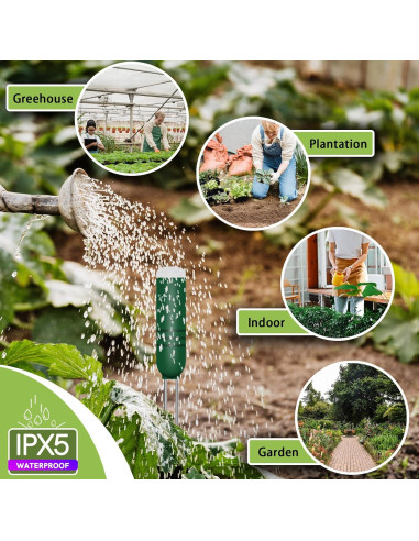 Medidor de Humedad del Suelo Inalámbrico KITHOUSE 4-en-1 LCD