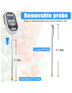 Medidor de Humedad del Suelo RYJNM S-90 con Sonda Larga 30 cm 2