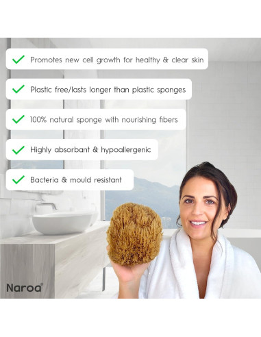 Esponja Natural Exfoliante Naroa Pequeña Sin Plástico