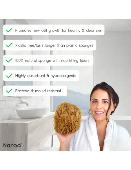 Esponja Natural Exfoliante Naroa Pequeña Sin Plástico
