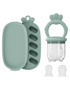 Extractor de Frutas para Bebés con Bandeja Congeladora Verde