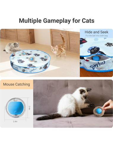 Juguete Interactivo para Gatos Hyfico Bola en Movimiento 15x10cm