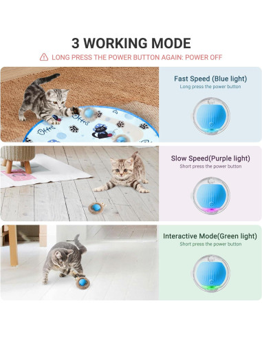 Juguete Interactivo para Gatos Hyfico Bola en Movimiento 15x10cm