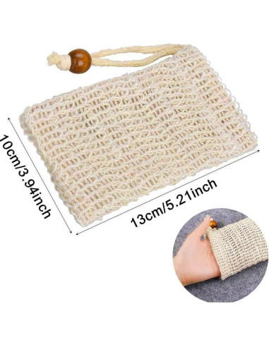 8 Bolsas de Jabón Reutilizables Sopurrrdy de Sisal Natural