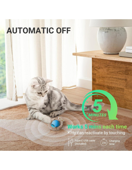 Juguete Interactivo para Gatos Hyfico Bola en Movimiento 15x10cm Juguete Interactivo para Gatos Hyfico Bola en Movimiento 15x10cm