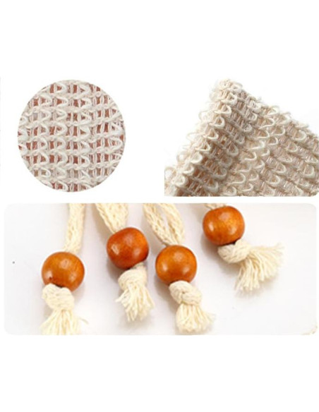 8 Bolsas de Jabón Reutilizables Sopurrrdy de Sisal Natural