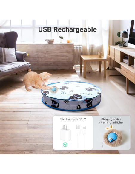 Juguete Interactivo para Gatos Hyfico Bola en Movimiento 15x10cm Juguete Interactivo para Gatos Hyfico Bola en Movimiento 15x10cm