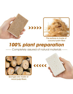 Paquete de 10 Esponjas Naturales GREENTH PRO - Fibra de Coco 2