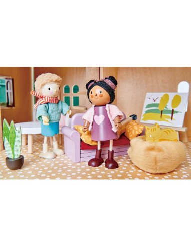 Muebles de Estudio Tender Leaf Toys para Casa de Muñecas 23 Pcs