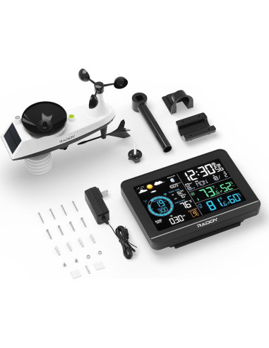 Estación Meteorológica Raddy UV-6 con Pantalla de 6" y Sensor Exterior