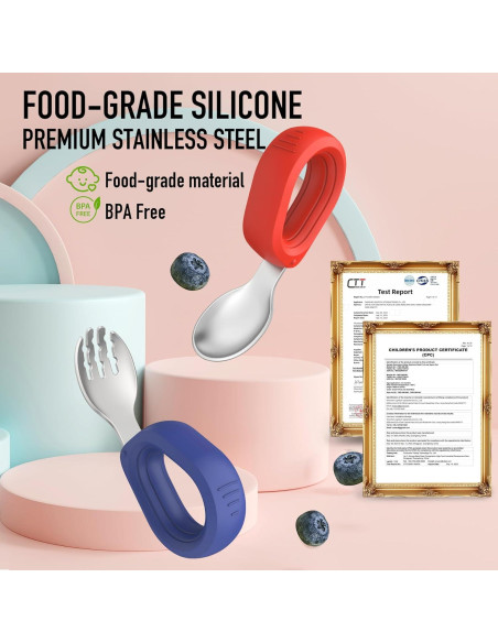 Juego de Cubiertos para Niños Yimido - Tenedor y Cuchara Acero Inoxidable Juego de Cubiertos para Niños Yimido - Tenedor y Cuchara Acero Inoxidable