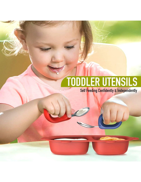 Juego de Cubiertos para Niños Yimido - Tenedor y Cuchara Acero Inoxidable Juego de Cubiertos para Niños Yimido - Tenedor y Cuchara Acero Inoxidable