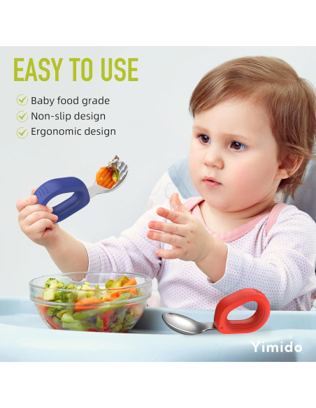 Juego de Cubiertos para Niños Yimido - Tenedor y Cuchara Acero Inoxidable Juego de Cubiertos para Niños Yimido - Tenedor y Cuchara Acero Inoxidable