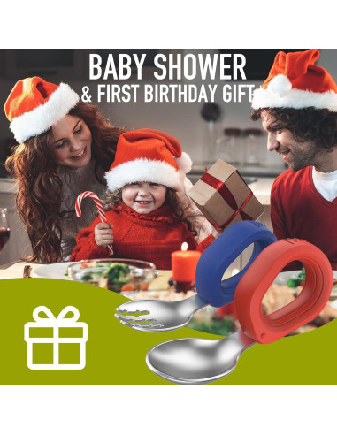 Juego de Cubiertos para Niños Yimido - Tenedor y Cuchara Acero Inoxidable