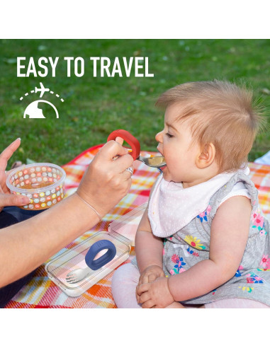 Juego de Cubiertos para Niños Yimido - Tenedor y Cuchara Acero Inoxidable