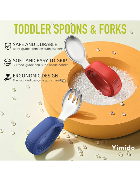 Juego de Cubiertos para Niños Yimido - Tenedor y Cuchara Acero Inoxidable Juego de Cubiertos para Niños Yimido - Tenedor y Cuchara Acero Inoxidable