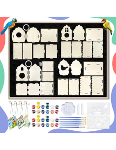 Kit de Manualidades para Niños Heyzeibo 4 Pack Casa para Aves 2