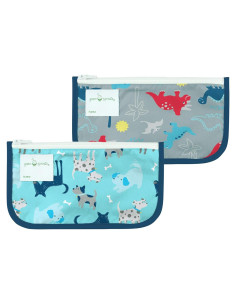 Bolsas Reutilizables para Snacks Green Sprouts 2 Piezas Aqua