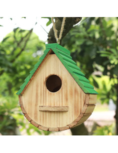 Casa de Aves Colgante de Madera STARSWR 17.5x15x19.8 cm 2