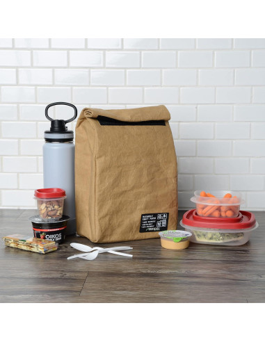 Bolsa de Almuerzo Aislada ZENPAC Marrón 6L Impermeable 21.6x11.4x30.5cm