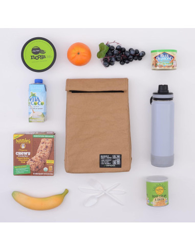 Bolsa de Almuerzo Aislada ZENPAC Marrón 6L Impermeable 21.6x11.4x30.5cm