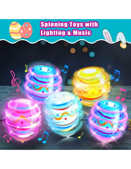 6 Paquetes de Trompos Iluminados y Musicales Dekwell para Niños