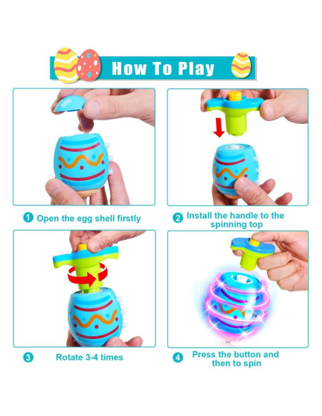 6 Paquetes de Trompos Iluminados y Musicales Dekwell para Niños