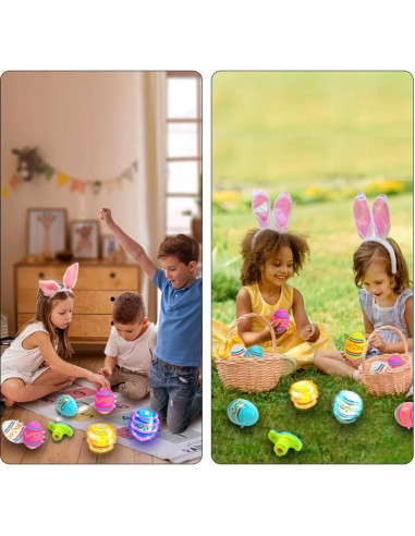 6 Paquetes de Trompos Iluminados y Musicales Dekwell para Niños