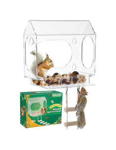 Comedero para Ardillas Enhon de Acrílico Transparente con Ventosas