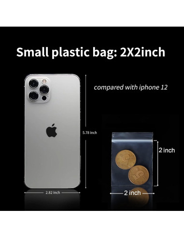 Mini Bolsas de Plástico JINYONBAG 5.08cm x 5.08cm 400pcs