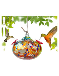 Comedero de colibrí de vidrio soplado KRISININE 97.6ml