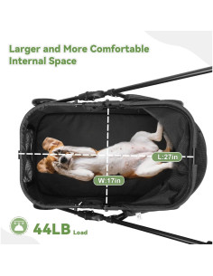 Carrito para Perro Wedyvko Negro 20% Mayor Capacidad 80x57cm 2