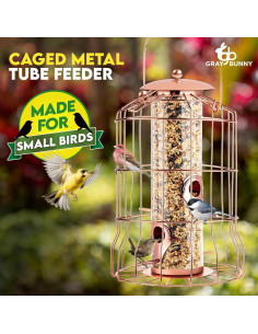 Comedero para Aves Colgante Gray Bunny Rosa Dorado 4 Puertos 2