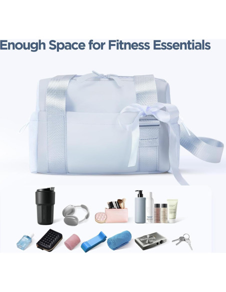 Mini Bolsa de Gimnasio Cysiyu para Mujeres 35.5x10.2cm Plata