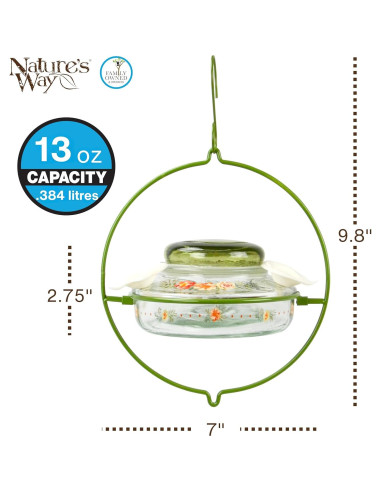 Alimentador de colibríes de vidrio Nature's Way Ramo de Gardenia