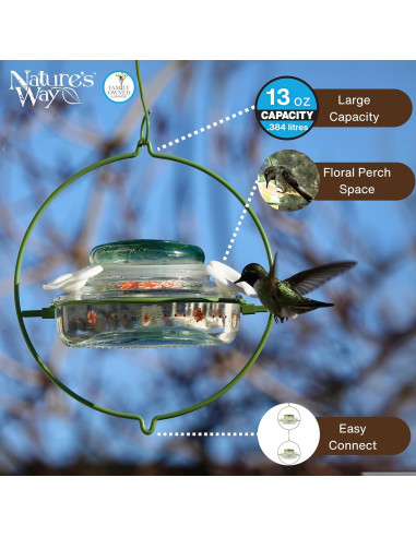 Alimentador de colibríes de vidrio Nature's Way Ramo de Gardenia