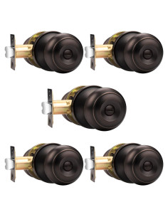 Perillas de Puerta Probrico de Bronce Aceitado - Paquete de 5