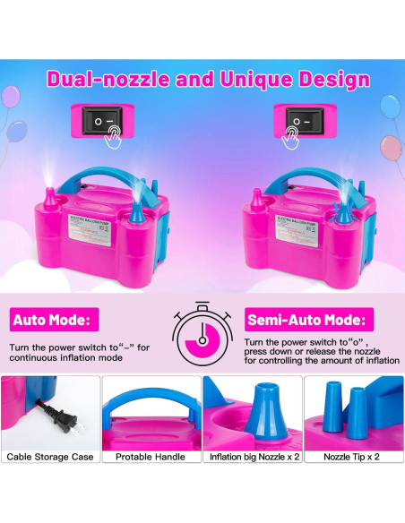 Kit de Soporte de Columna de Globo Toosci con Bomba Eléctrica