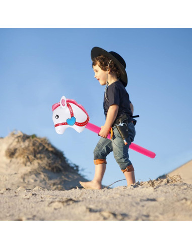 4 Palos Inflables de Caballo Rosa con Bomba TOSAMZOO 94 cm