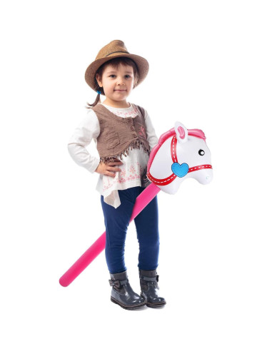 4 Palos Inflables de Caballo Rosa con Bomba TOSAMZOO 94 cm