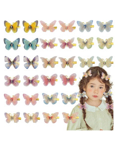 30 Clips de Pelo Mariposa Coloridos Jaczora - Accesorios de Moda