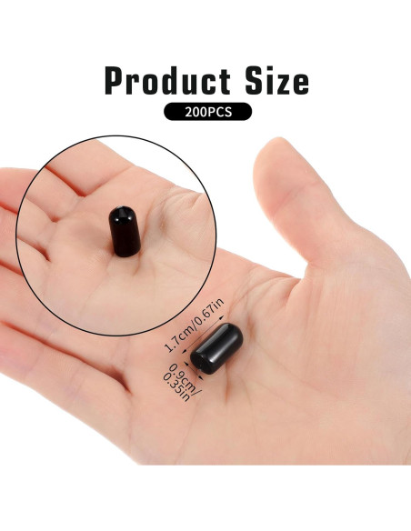 200 Tapas de Vertedor de PVC Negro para Botellas - Sorcristy