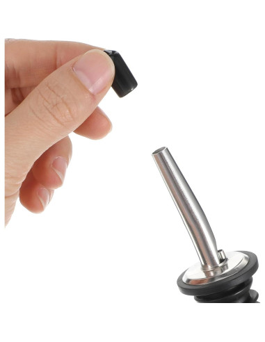 200 Tapas de Vertedor de PVC Negro para Botellas - Sorcristy