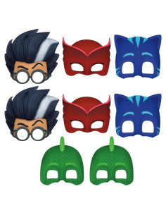 Máscaras de Fiesta PJ Masks - 8 Colores Asortidos - Unisex